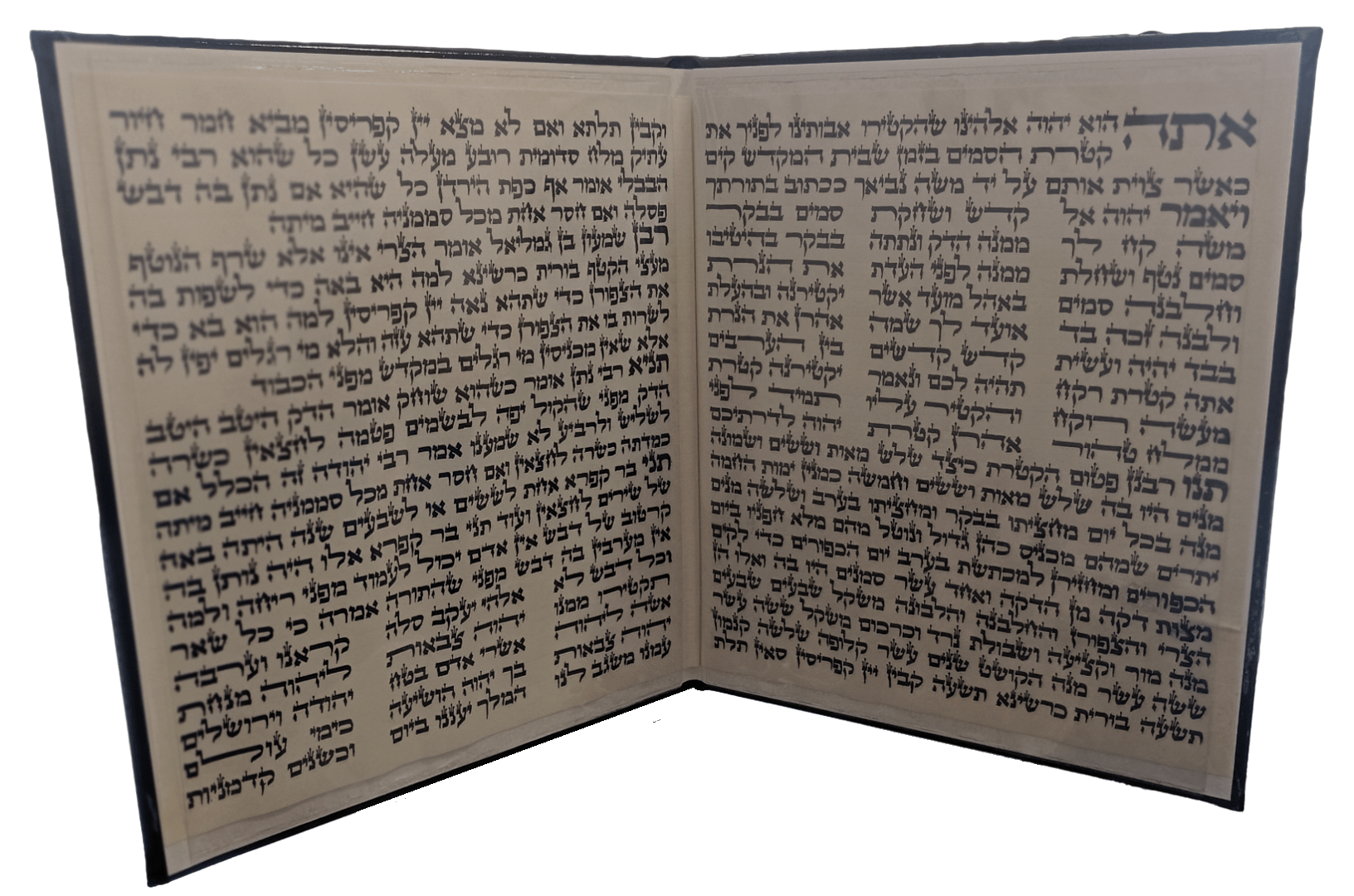 Pitum HaKetoret parchment, 24 x 47 cm, with cover